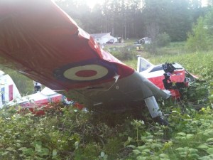 A South Kitsap pilot was only slightly injured on Tuesday afternoon when his plane crashed into a pasture shortly after takeoff.