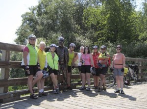 The Women's Bicycling Group on a recent outing to  Victoria