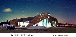 The design concept for the new library represents that wedge and also the rise and fall of the tides that move water in and out of the Clear Creek estuary.