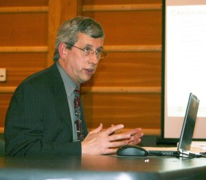 State Transportation Commission staffer Craig Stone explains how photo-tolling will work on the Narrows Bridge.