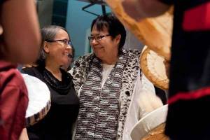 Cindy Webster-Martinson is congratulated by her mother