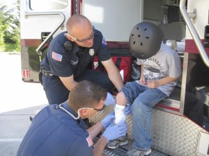 Helmets don’t guard against scraped shins