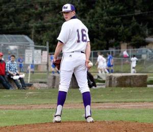 North Kitsap's Shane Crowell threw six strikeouts March 12 against the Kennedy Catholic Lancers during the preseason game at North Kitsap. North Kitsap won 15-1.