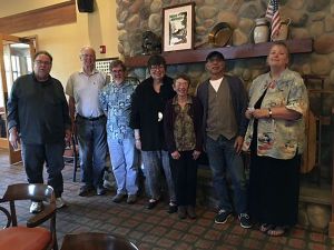 Members of The Book Sellers meet once a month for dinner and to discuss and exchange books they have found.