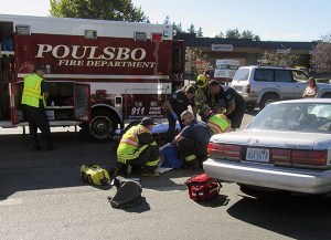 A motorist was reportedly seriously injured in a four-car collision Aug. 15 at Highway 305 near the Hostmark Street intersection.