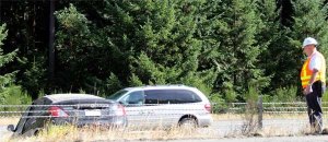 A rollover collision slowed traffic on southbound State Route 3 near Finn Hill this afternoon.