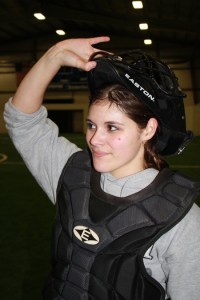 Eagles catcher Morgan Euzarraga prepares for the season Tuesday.