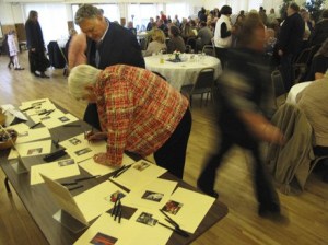 Friends write their favorite memories of Poulsbo's Mayor Mitch Mitchusson at his memorial service Saturday.