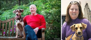 Left: Denis Powers sits with Kyna