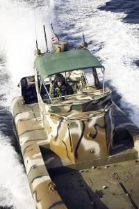 SAFE Boats International builds military vessels like this 39-foot Riverine Patrol Boat at the Olympic View Industrial Park.