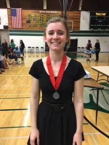 Anya Fogel with her state medal.