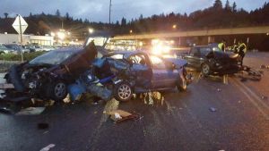 Crashed vehicles in Gorst on Nov. 19.