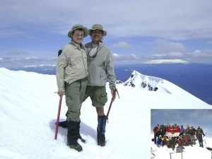 Hank Ahrens stands with his father