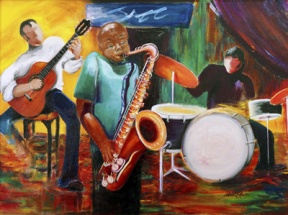 Huelle’s oil-painted ZabBaDabu was an experiment in in expressionism. See it with her florals and still-lifes on the Old Town Silverdale Art Walk.