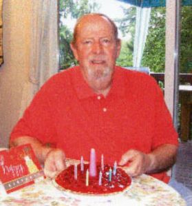 Ronald E. Muell of Kingston (pictured left on his first birthday) celebrated his 70th birthday on July 27 at home (below left)