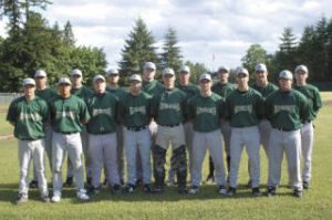 South Kitsap grad and current Olympia Athletics catcher David Hammrich (center) is one of several players hoping to move up from the Kitsap BlueJackets’ affiliate program. Tacoma is another Kitsap feeder team.