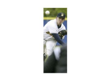 Kitsap Bluejackets starting pitcher David Macey fires a fastball to the plate against Tacoma on Wednesday.