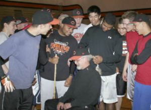 Central Kitsap High School Assistant Baseball Coach Derrow Sheets made good on his promise to the team that if they won the two loser-out games that would advance them to the state’s regional round