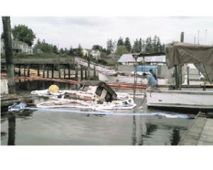 The Little Mo is now floating without a problem after sinking last week at a private Keyport Marina.