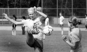 Kingston High School soccer players Tatum Larson