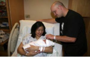 Lisa and Master-at-Arms Second Class David T. Vally are the proud parents of Naval Hospital Bremerton’s first baby of 2009