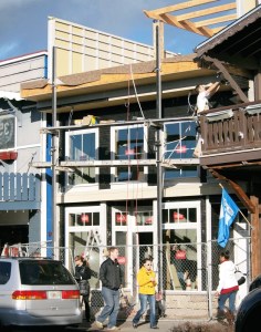 The new building on Front Street