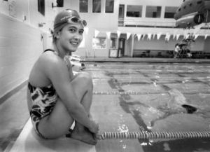 As a freshman Viking varsity swimmer Bethany Aban broke a 29-year-old school record and qualified for state