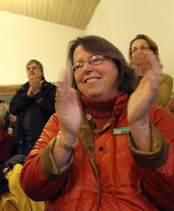 Mary McClure at a celebration for Village Green. Barring any write-in challenge