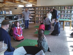 Port Orchard's 125th anniversary celebration's marbles competition.