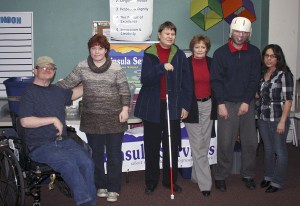 Peninsula Services volunteers packaged hygiene kits to be distributed at Project Connect. From left