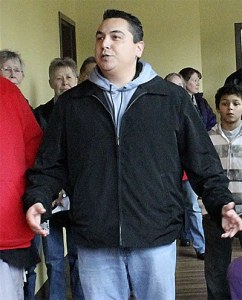 Jeromy Sullivan speaks during the opening celebration of the Port Gamble S’Klallam Tribe’s new Head Start building.