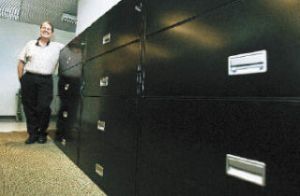Bill Every manages the technology and records for the school district. The volumes of data fills rooms with files.