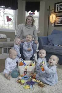 The Stevenson quints are almost a year older since this photo was taken