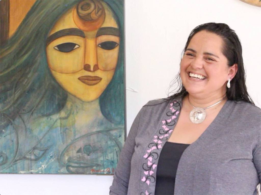 Malynn Wilbur-Foster, Squaxin, carved a pole titled &ldquo;The Morning Hunt&rdquo; for The Point Casino&rsquo;s plaza. Quinn Brein / Courtesy