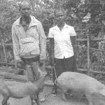 Seraphine and her father in Kigali, Rwanda