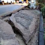 A blown out water main caused significant damage to Cascade Street on Nov. 18.                                Sid Williams / Silverdale Water District