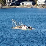 Approximately 250 gallons of fuel were removed Dec. 12 from a vessel that broke away from its anchor chain, drifted ashore and beached in Apple Tree Cove. (Sophie Bonomi / Kitsap Daily News)