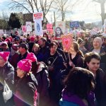 People intending to march in Seattle&rsquo;s Womxn&rsquo;s March met at Judkin&rsquo;s Park in Seattle before starting along their 3.6-mile route at 10 a.m. Sara Bernard / Sound Publishing