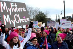 More than triple the expected number of participants walked in the Seattle Womxn&rsquo;s March Jan. 21, one event in hundreds of women&rsquo;s marches worldwide. Sara Bernard / Sound Publishing