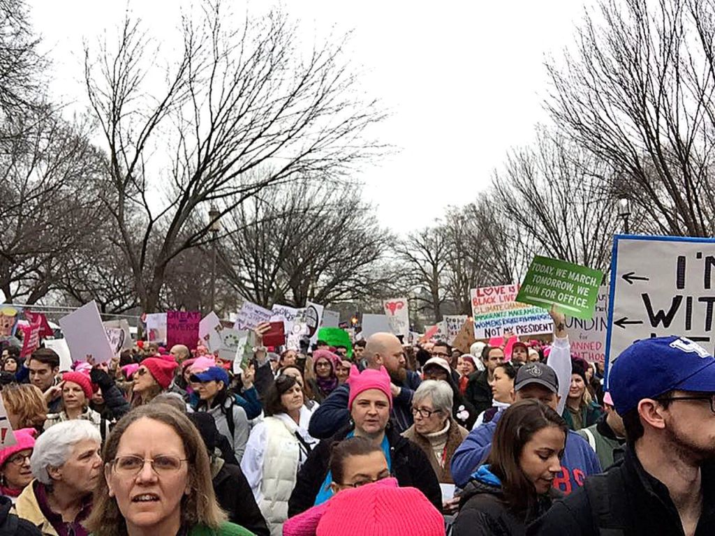 Kay Daling said the Women&rsquo;s March in Washington D.C. was so packed, it took two hours to walk the length of one building before the march started.                                Bethany Tebbe / Courtesy