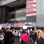 The New York Times building in Washington D.C. displayed banners promoting First Amendment freedom of speech rights, something Kay Daling said was inspiring to her.                                Bethany Tebbe / Courtesy