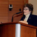 Bremerton Mayor Patty Lent speaks Feb. 21 in opposition to Harrison Medical Center&rsquo;s proposed move from Bremerton to Silverdale. She and members of the Bremerton City Council asked that the Bremerton site be converted into a 100-bed community hospital. Richard Walker/Kitsap News Group