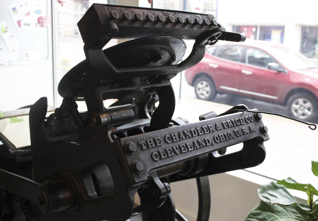 Bremerton Letterpress Co. uses this mechanical letterpress from the 1950s to help assure each creation is unique.