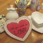 The Dancing Brush in Historic Downtown Poulsbo is offering three different heart-shaped ceramic pieces you can paint, have them fire in their kiln, and then proudly use and display for years to come.