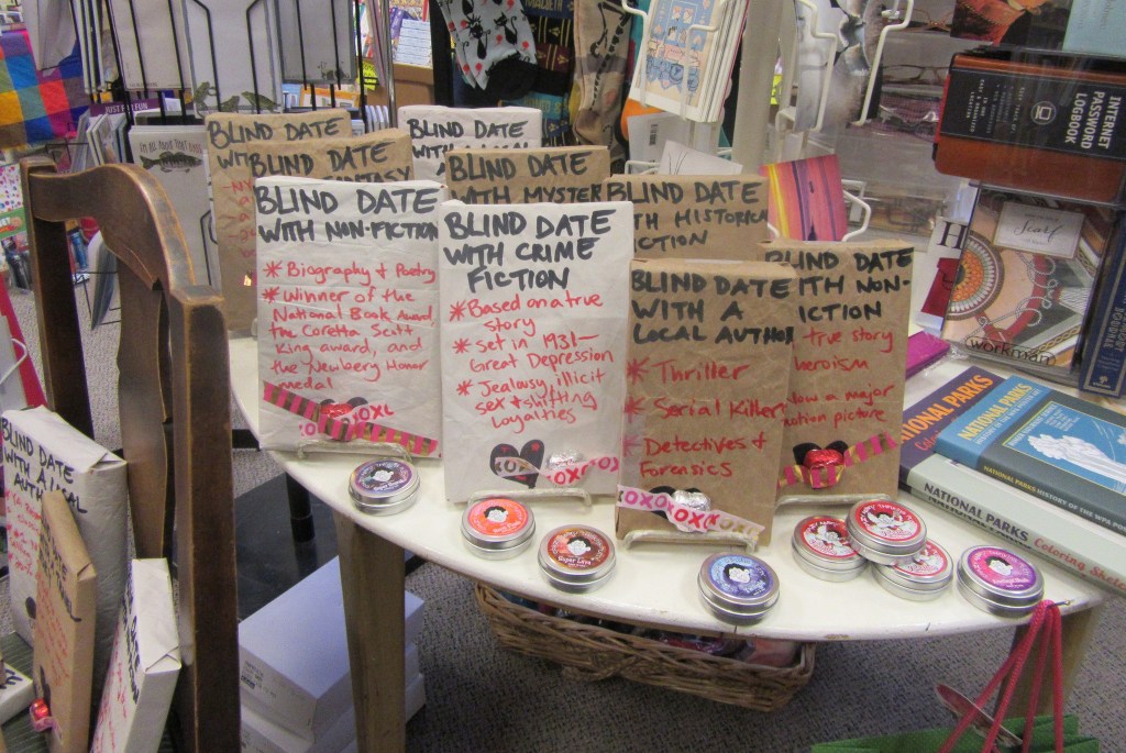 Liberty Bay Books offers &ldquo;Blind Date&rdquo; books that come in plain paper wrappers with a chocolate taped to the front.