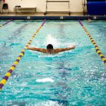 Kingston High School swimmer Owen Maxwell practices in the North Kitsap Pool Jan. 25. (Sophie Bonomi / Kitsap News Group)
