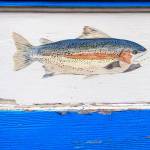 Hand-painted fish adorn another boathouse door.                                Terryl Asla/Kitsap News Group
