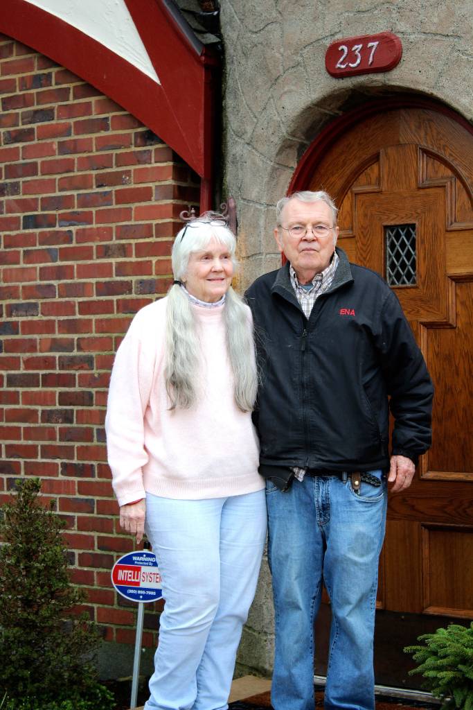 Bev, 78, and Ed, 75, bought the Tudor Roses Meeting House a year and a half ago. Their coffee shop opened March 27.                                Michelle Beahm / Kitsap News Group