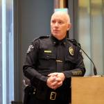 Bremerton Police Chief Steven Strachan addresses the public at the special City Council meeting March 29 regarding a resolution declaring Bremerton to be a &ldquo;welcoming city.&rdquo; The Bremerton Police Department has had a policy for about three years that states, &ldquo;Officers should not attempt to determine the immigration status of crime victims and witnesses or take enforcement action against them … The immigration status of individuals alone is generally not a matter for police action.&rdquo; This policy was adopted in an effort to make undocumented immigrants feel safe reporting crimes to the Bremerton Police Department.                                Michelle Beahm / Kitsap News Group