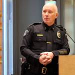 Bremerton Police Chief Steven Strachan addresses the public at the special City Council meeting March 29 regarding a resolution declaring Bremerton to be a &ldquo;welcoming city.&rdquo; The Bremerton Police Department has had a policy for about three years that states, &ldquo;Officers should not attempt to determine the immigration status of crime victims and witnesses or take enforcement action against them … The immigration status of individuals alone is generally not a matter for police action.&rdquo; This policy was adopted in an effort to make undocumented immigrants feel safe reporting crimes to the Bremerton Police Department.                                Michelle Beahm / Kitsap News Group